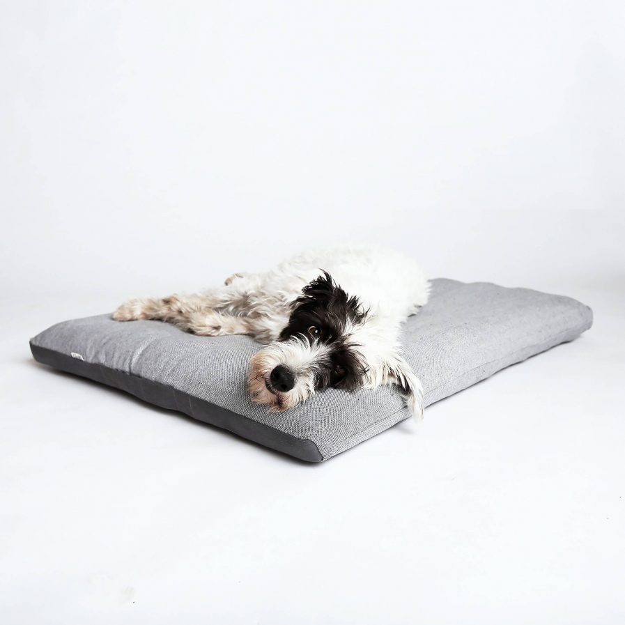 Siesta-Tweed Grey- Hundemadras-Cloud7-Vist med hund
