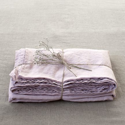 Pink Lavender-Lagen-Vasket Hør-Linen Tales
