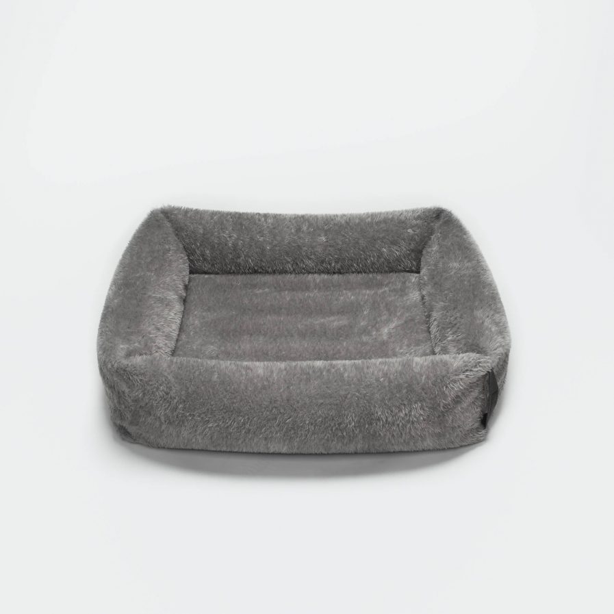 Sleepy Hundeseng-Plush Grey-Cloud7-vist med plys madrassiden op