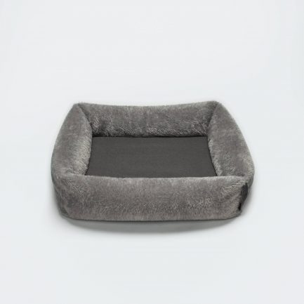 Sleepy Hundeseng-Plush Grey-Cloud7-vist med sort madrassiden op