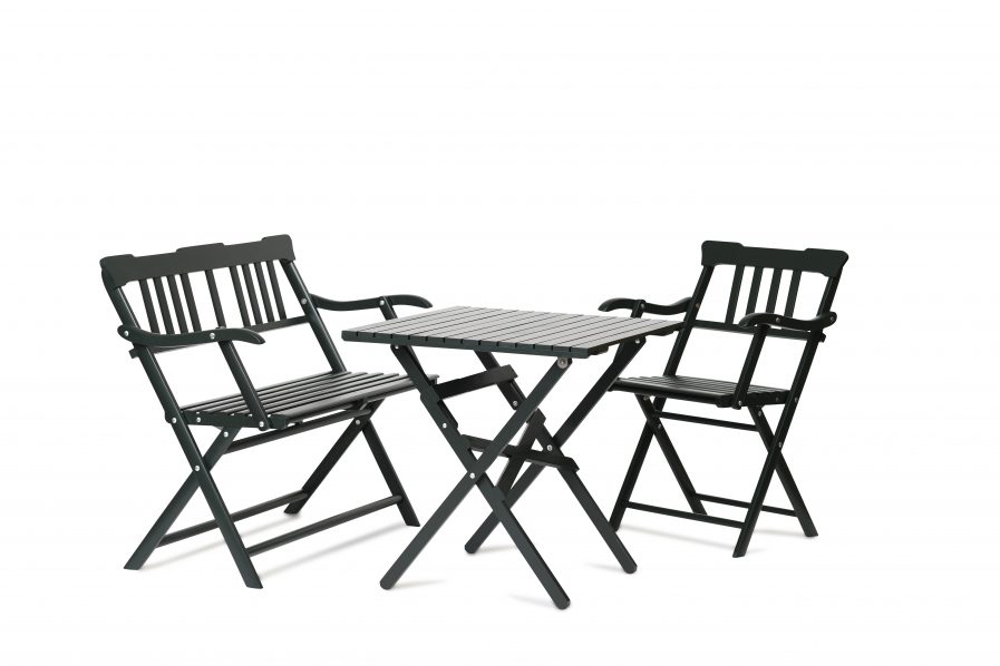 Humlebæk+stol+og+bænk+og+Vallø+bord+i+sort-Skovshoved Møbelfabrik