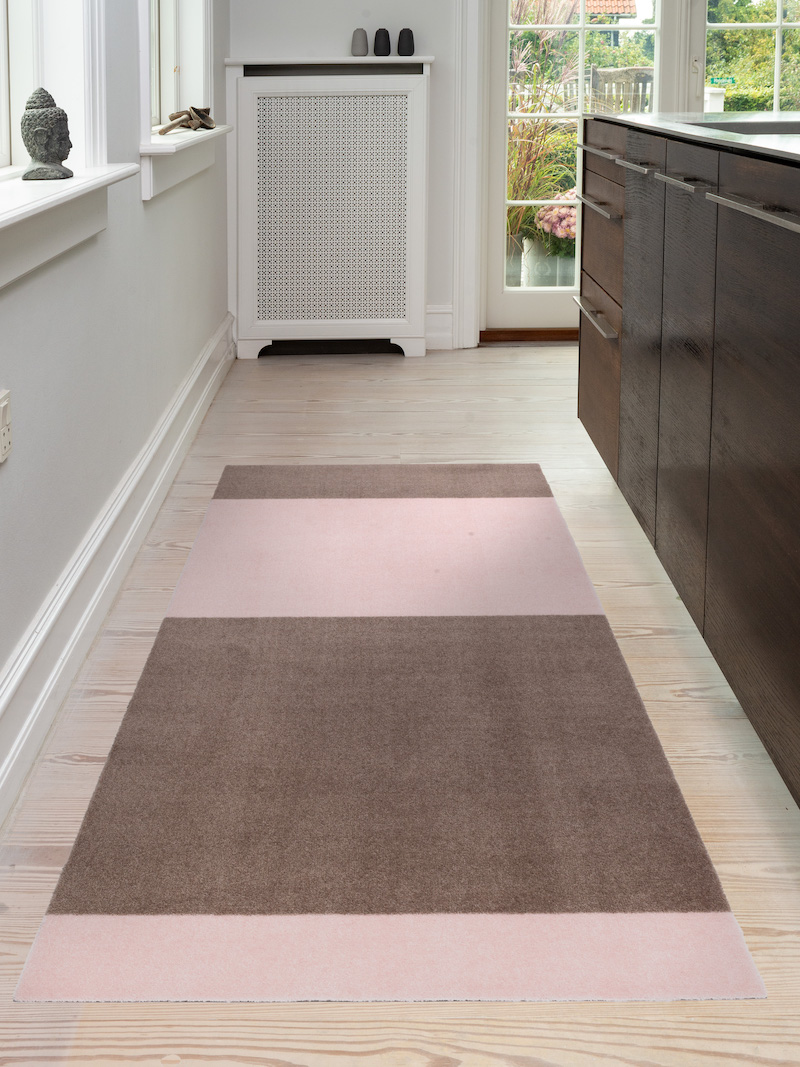 TICA-Floormat-Stripes-horizon-200x90-Sand-Dusty Rose-I Køkken
